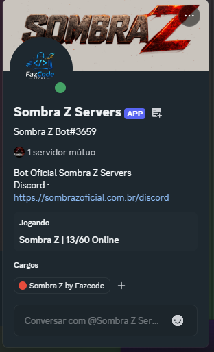 Bot Discord Personalizado servidor dayz