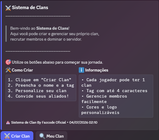 Bot Gerenciador de clans